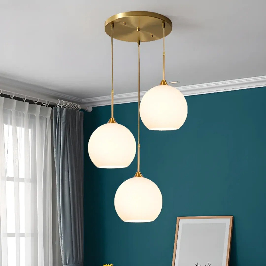 Modern Gold Globe Pendant Light – Frosted Glass Hanging Lamp (1)