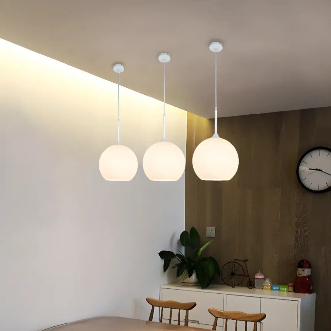 Modern Gold Globe Pendant Light – Frosted Glass Hanging Lamp (2)