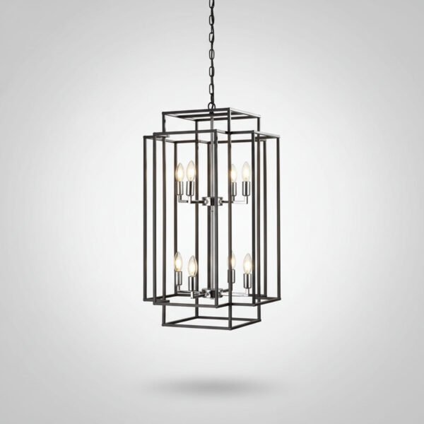 8 Light Lantern Chandelier Ceiling Light Fixture for Entryway Hallway Kitchen Island Living Room Dining Room