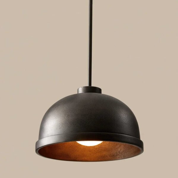 Black Cast Aluminum Dome Pendant Light for Kitchen Dining Room Entryway Island