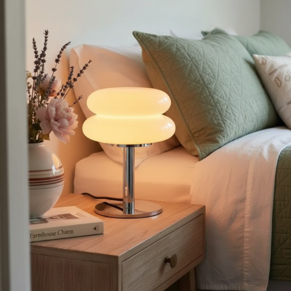 Modern Bauhaus Glass Table Lamp for Bedroom Living Room Bedside Office
