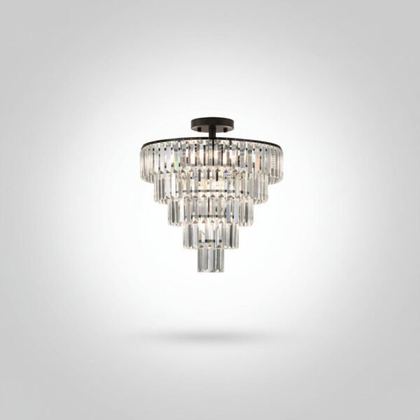 Large Black Crystal Chandelier Modern Ceiling Light Fixture for Dining Living Bedroom Decor